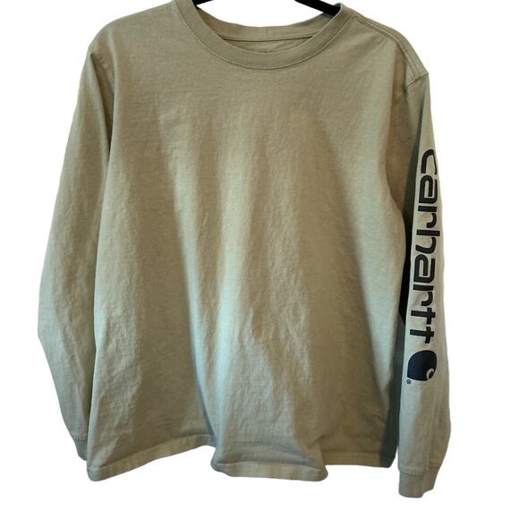 CARHARTT Logo Graphic Heavyweight Dried Clay‎ Long Sleeve Loose Fit XL T-Shirt - Picture 6 of 7